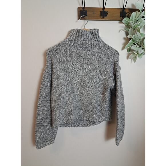 Universal Thread Women's Knit Sweater Orange Quarter Zip Mock Neck Gray Sz S - Picture 5 of 5